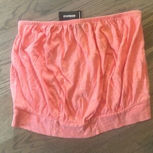 Express tube crop top size medium color is coral